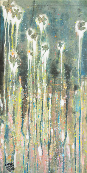 Blaadjes in het water 69x35 cm.jpg