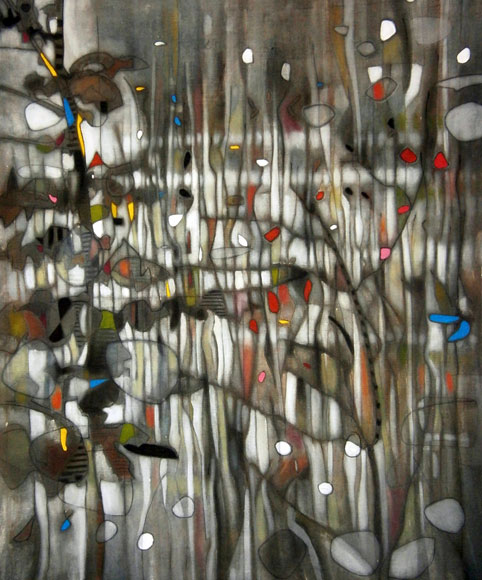 Blaadjes in de sloot 85x75 cm